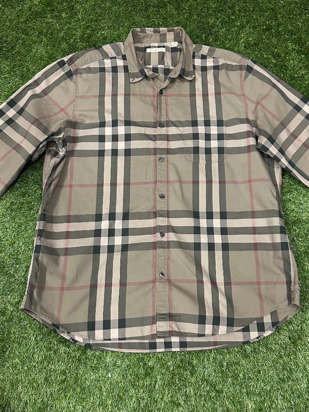 Burberry Brit Men's Nova Check 100% Cotton Long Sleeve Button-Up Shirt size XL